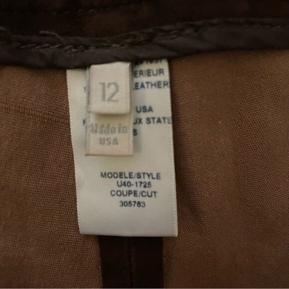 Joie Brown Lamb Leather Pants Size 12 - Picture 8 of 10